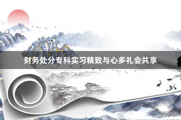 财务处分专科实习精致与心多礼会共享